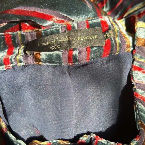 House of Harlow 1960 x Revolve Mona Pants Haze Velvet Multicolor Stripe Wide Leg - Picture 10 of 12